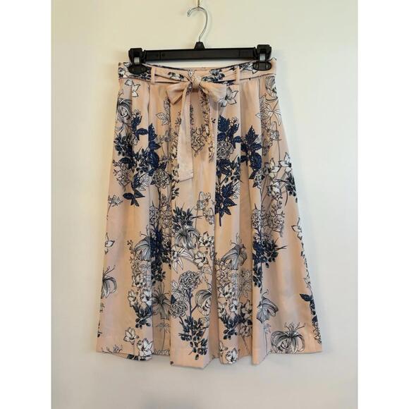 Banana Republic Skirt Pink Floral Sz 6 Fit Flare Poodle Skirt 50s Style Tradwife - Picture 1 of 6